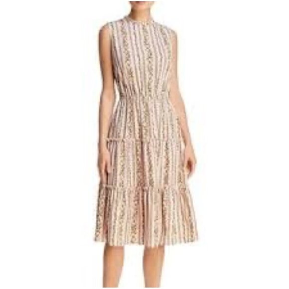 MELLODAY Dresses & Skirts - Melloday Women's Yellow Floral Teirred Midi Sleeveless Dress - Large